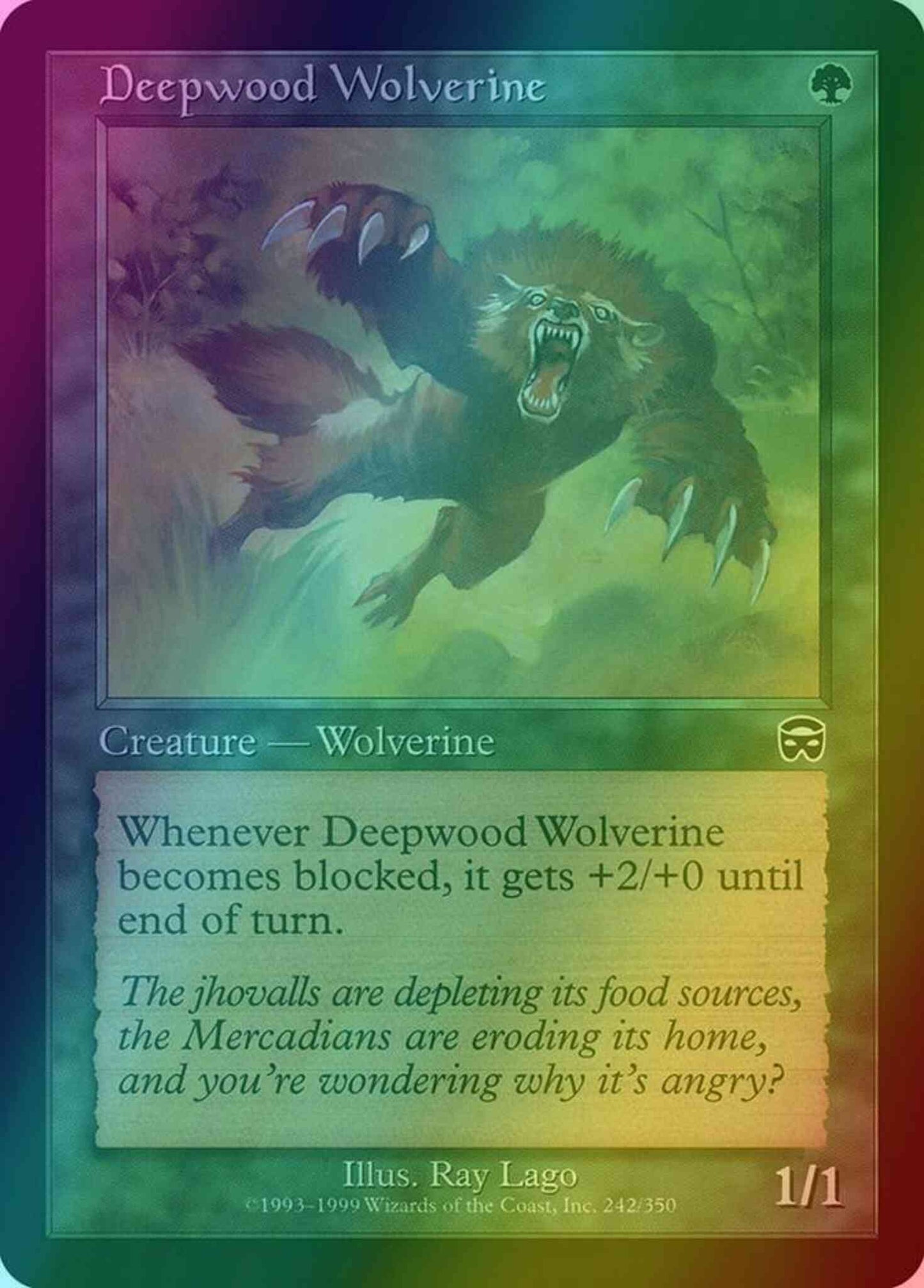 Deepwood Wolverine [242] [Mercadian Masques] [Foil]