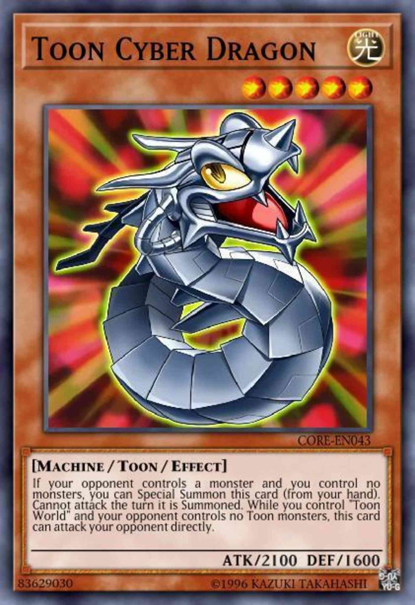 Toon Cyber Dragon - CORE-EN043 - Rare - 1st Edition