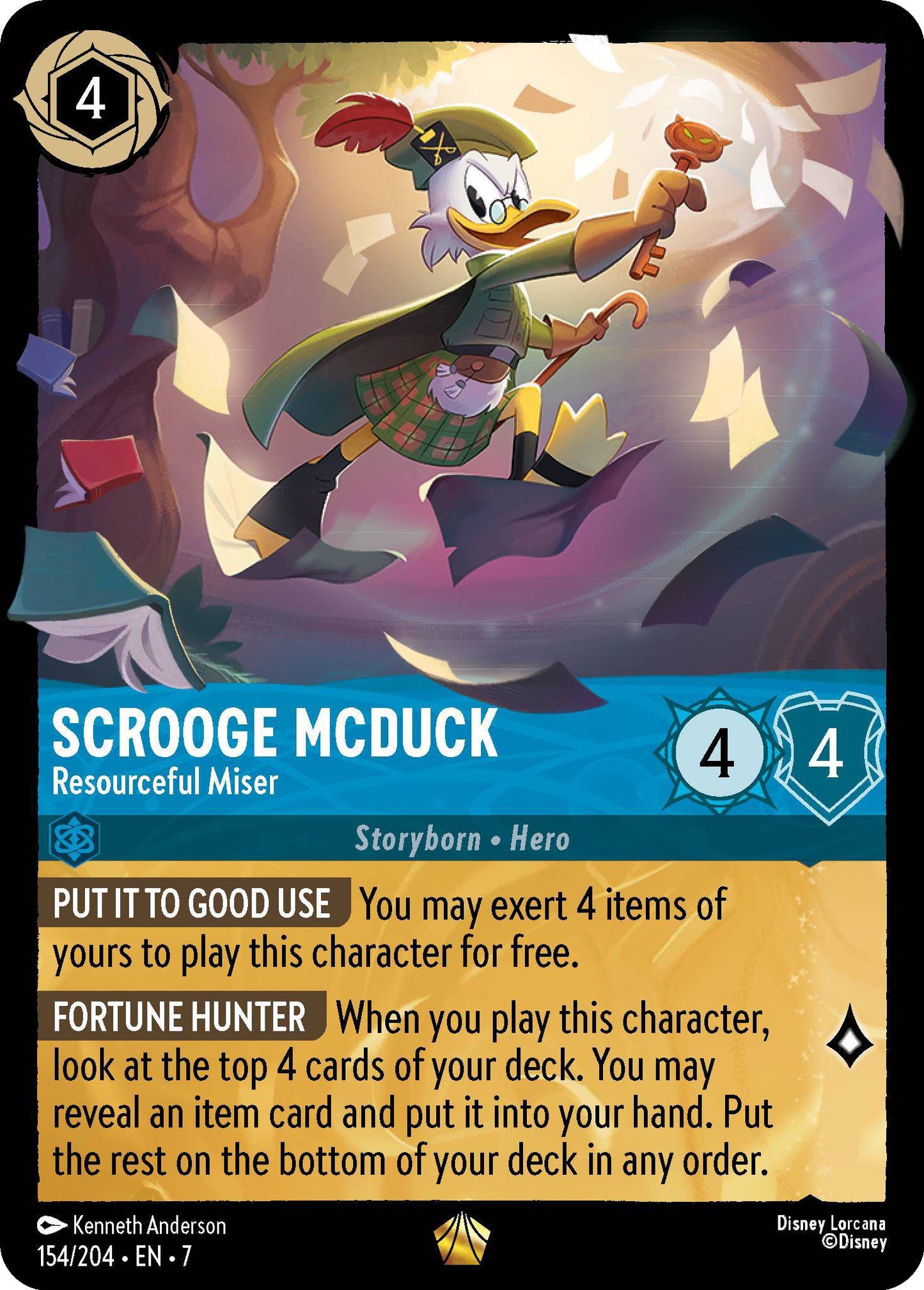 Scrooge McDuck - Resourceful Miser - 154/204 [Archazia's Island] [Non-Foil]
