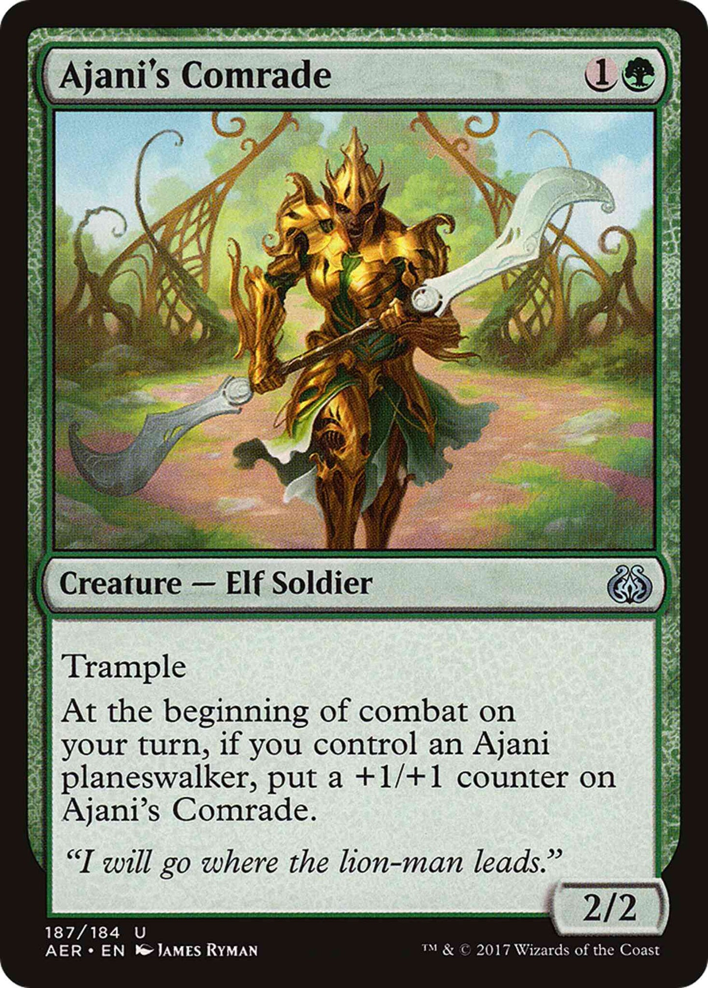 Ajani's Comrade [Planeswalker Deck Exclusive] [187] [Aether Revolt] [Non-Foil]