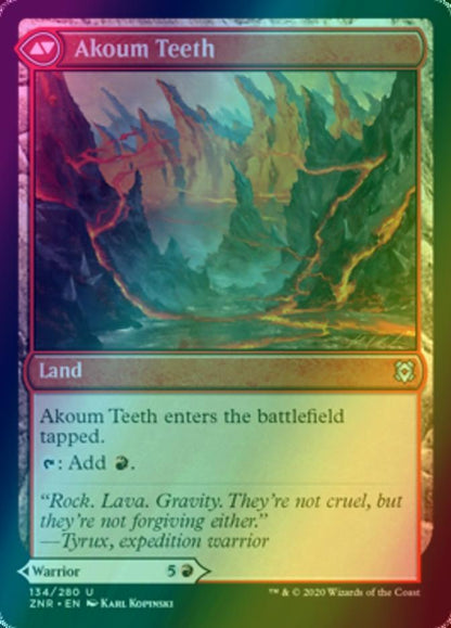 Akoum Warrior // Akoum Teeth [134] [Zendikar Rising] [Foil]