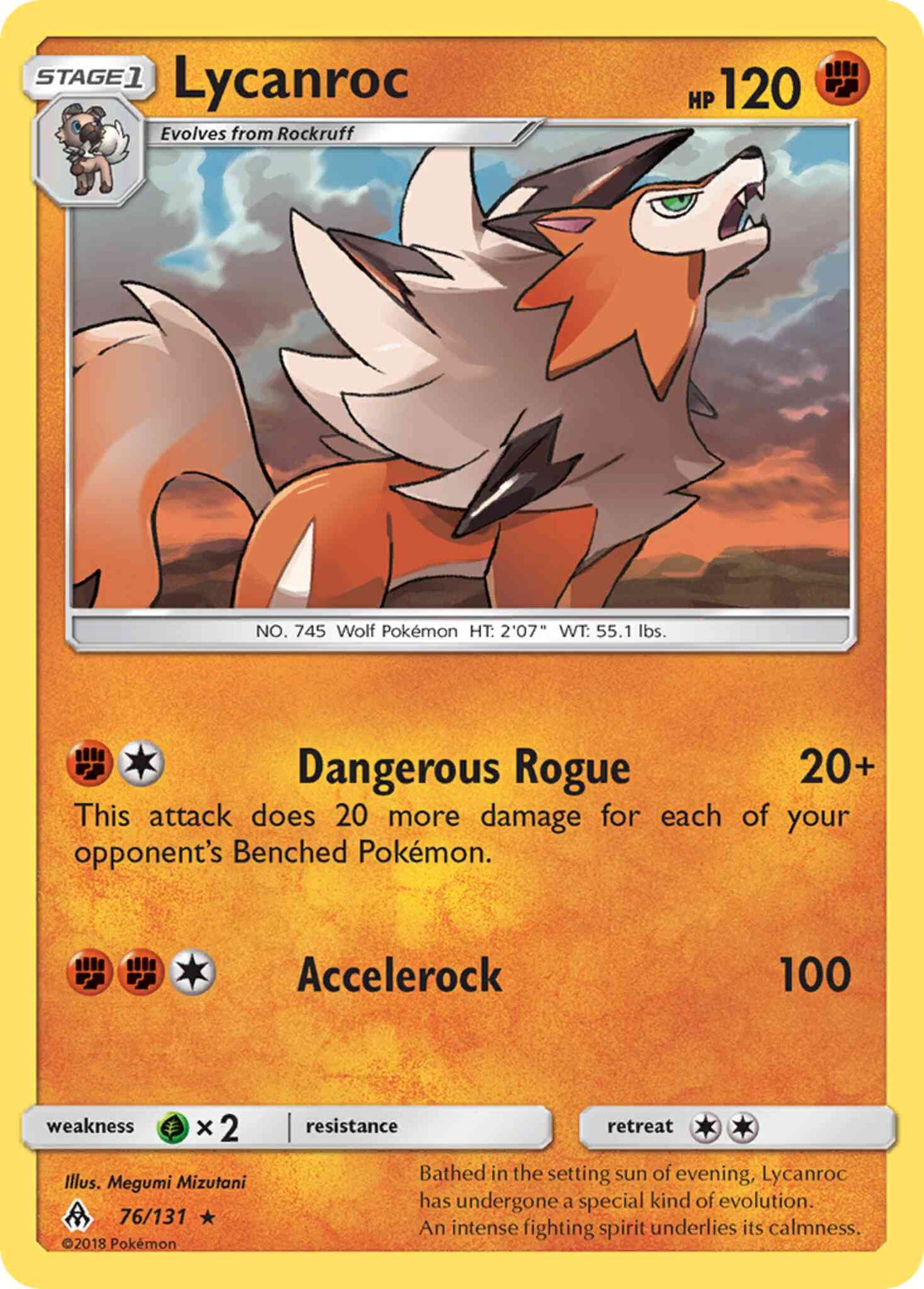 Lycanroc - 76/131 - Rare [sm6-76] [Non-Holo]