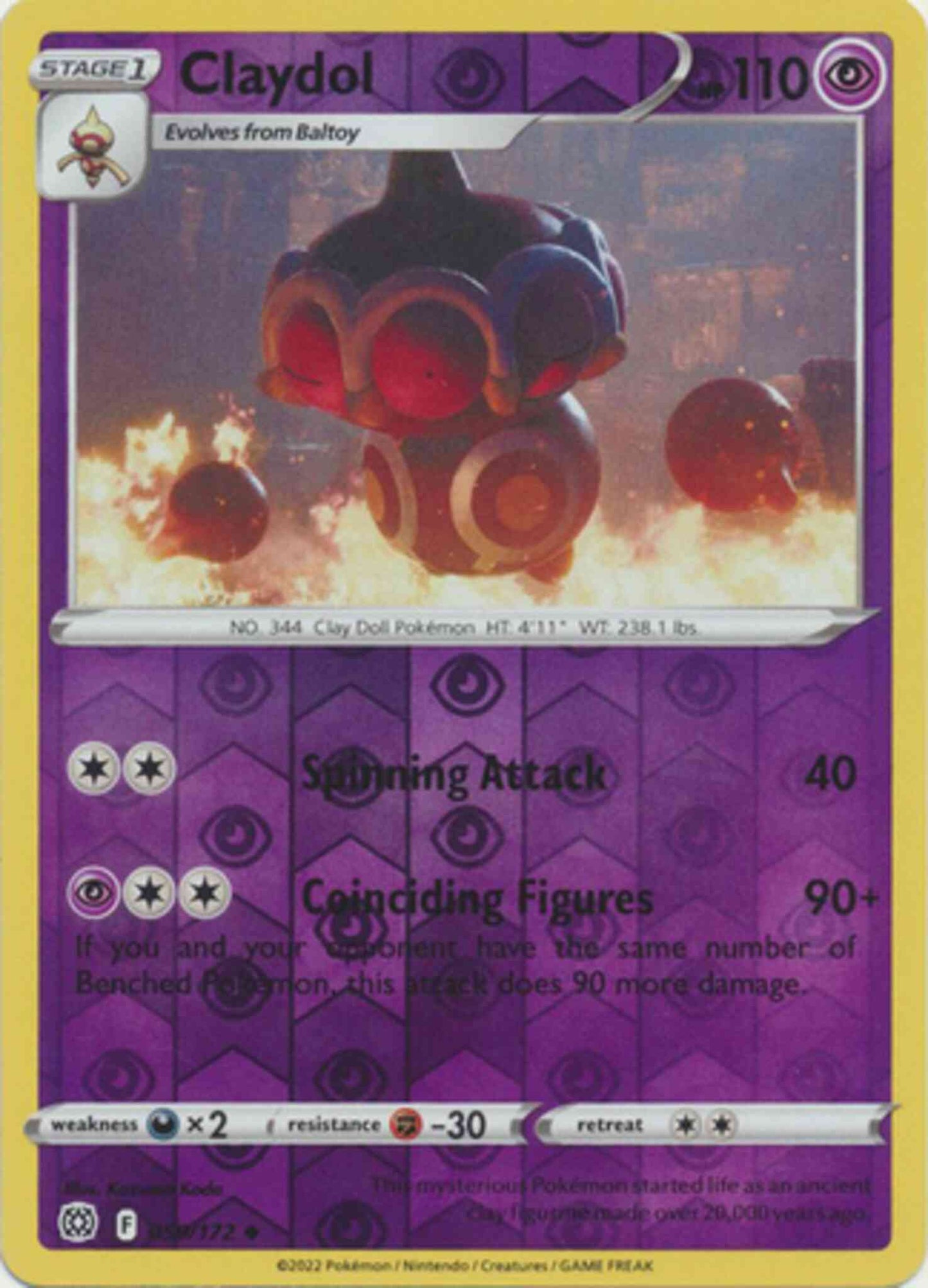 Claydol - 059/172 - Uncommon [swsh9-059] [Reverse Holo]