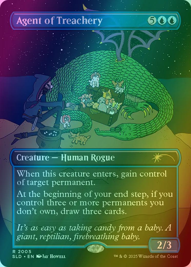 Agent of Treachery [2005] [Borderless] [Jay Howell] [Secret Lair Drop] [Foil]