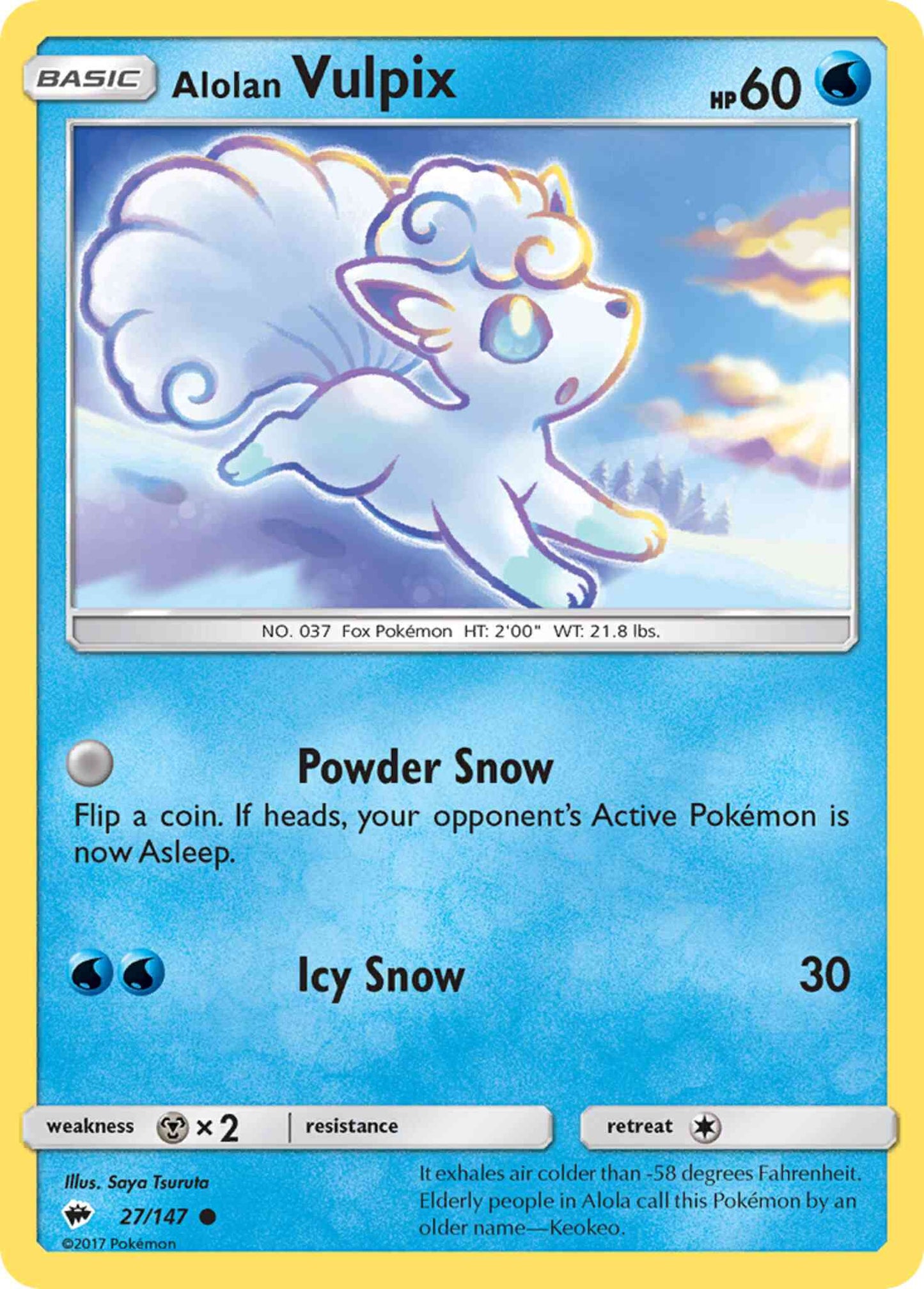 Alolan Vulpix - 27/147 - Common [sm3-27] [Reverse Holo]