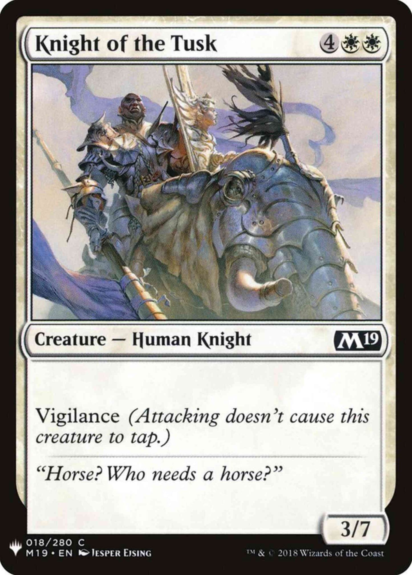 Knight of the Tusk [M19-18] [The List] [Non-Foil]