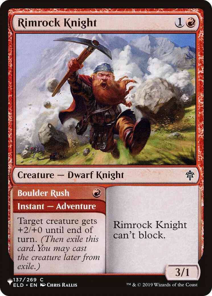 Rimrock Knight // Boulder Rush [ELD-137] [The List] [Non-Foil]