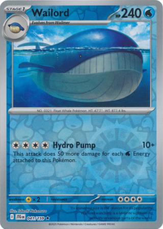 Wailord - 041/159 - Rare [sv09-041] [Reverse Holo]