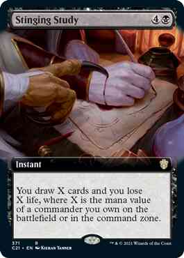 Stinging Study [371] [Extended Art] [Commander 2021] [Non-Foil]