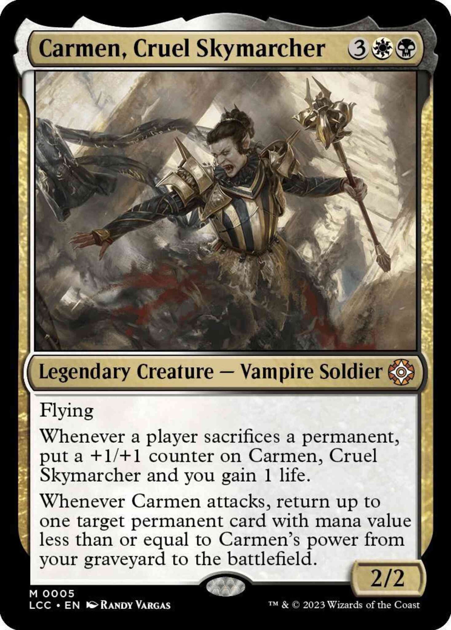 Carmen, Cruel Skymarcher [5] [The Lost Caverns of Ixalan: Commander] [Non-Foil]