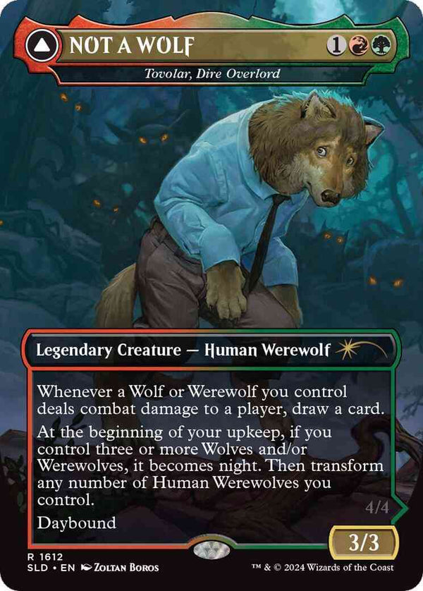Not a Wolf - Tovolar, Dire Overlord // King of Wolves - Tovolar, the Midnight Scourge [1612] [Borderless] [Not a Wolf] [Secret Lair Drop] [Foil]
