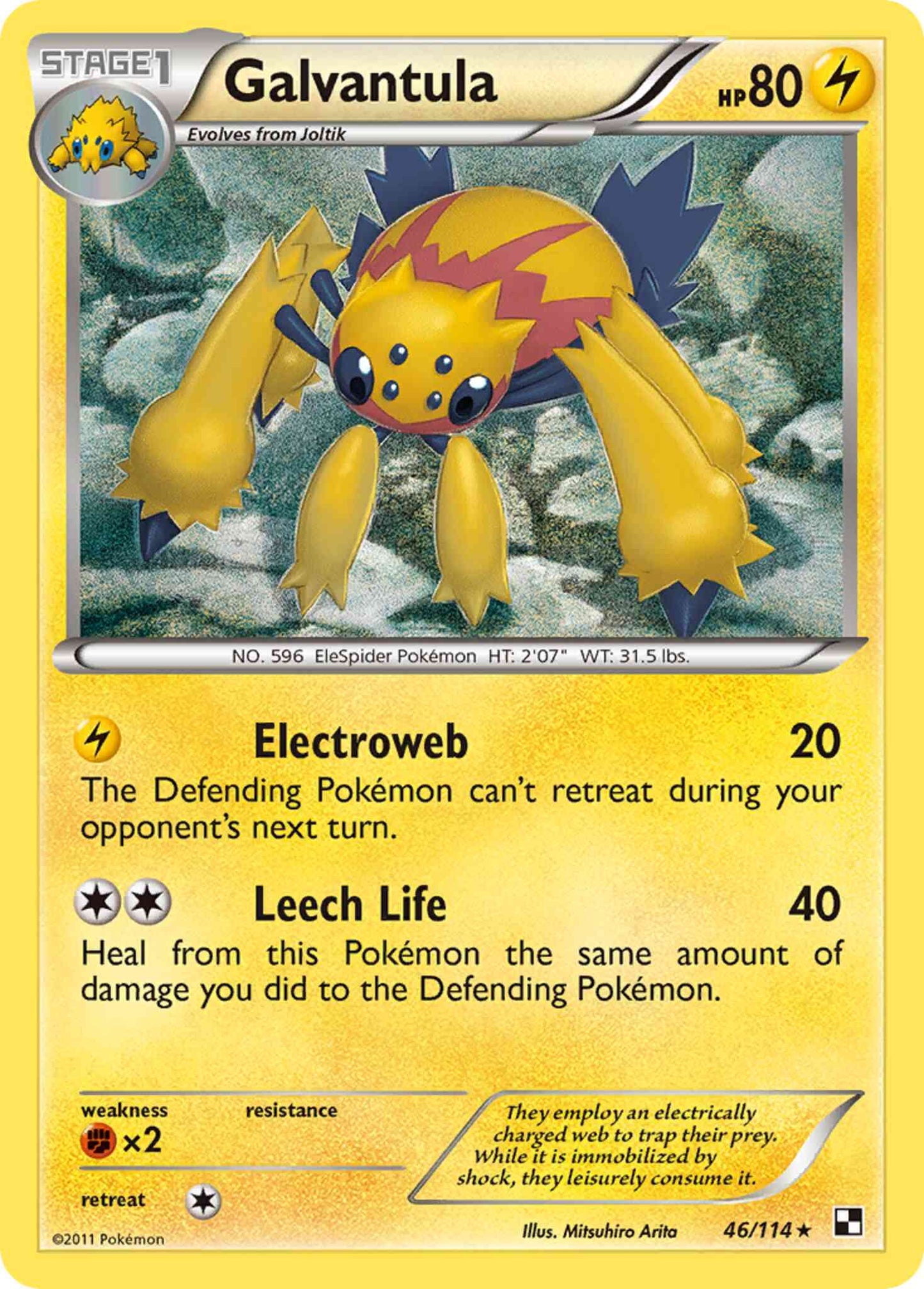 Galvantula - 46/114 - Rare [bw1-46] [Reverse Holo]