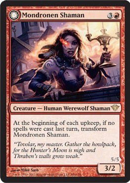 Mondronen Shaman // Tovolar's Magehunter [98] [Dark Ascension] [Foil]