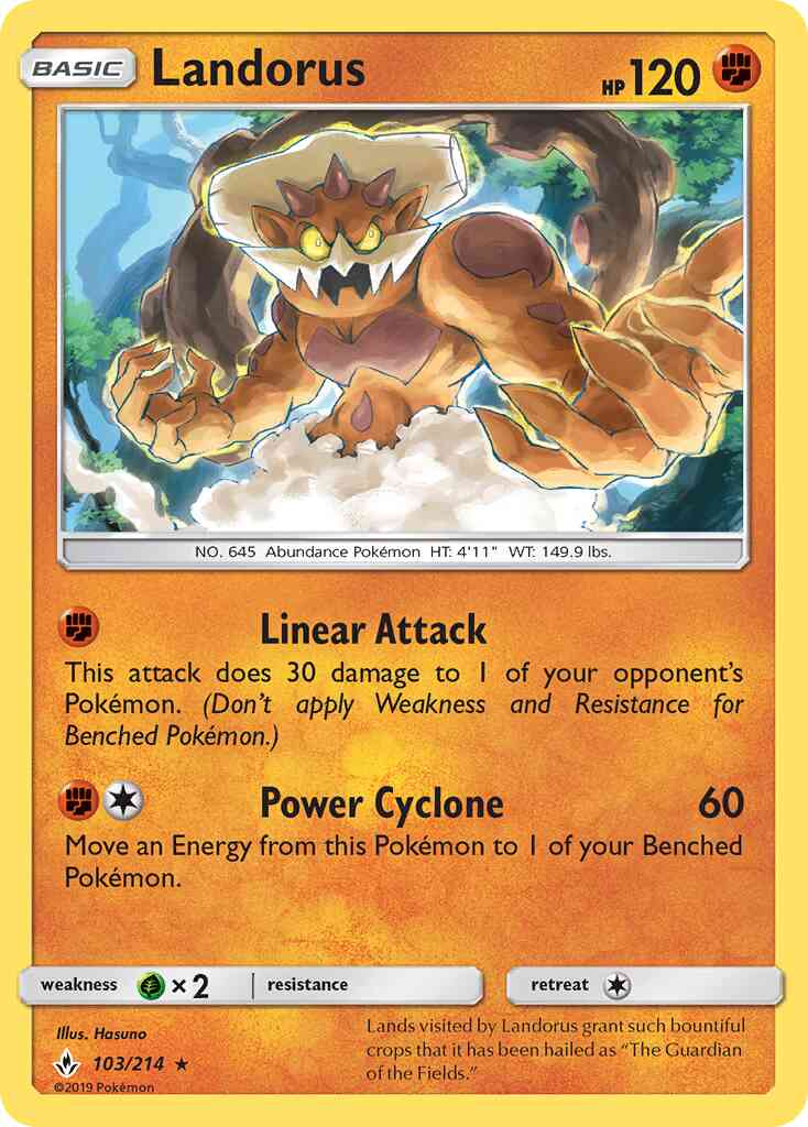 Landorus - 103/214 - Rare Holo [sm10-103] [Reverse Holo]