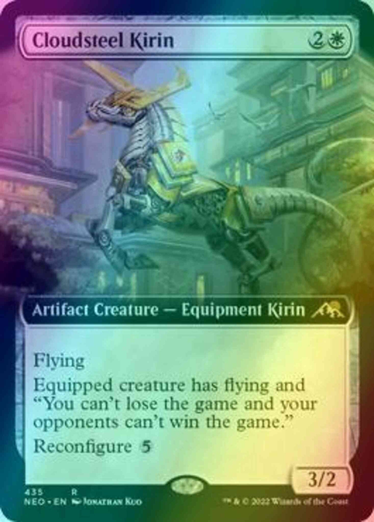 Cloudsteel Kirin [435] [Extended Art] [Kamigawa: Neon Dynasty] [Foil]