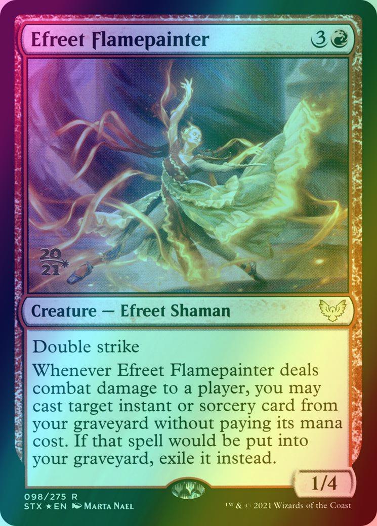 Efreet Flamepainter [Prerelease] [98s] [Strixhaven: School of Mages Promos] [Foil]