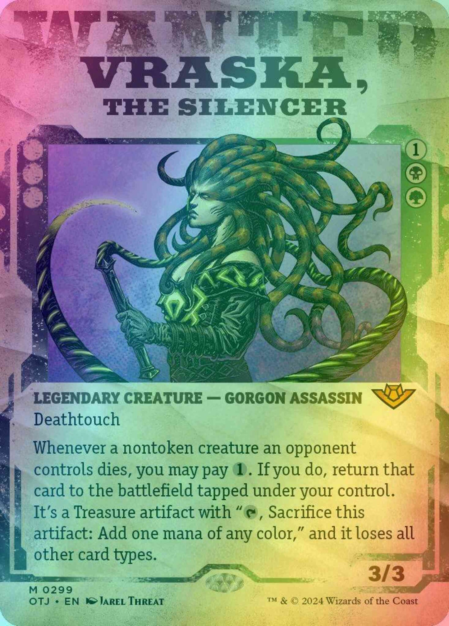 Vraska, the Silencer [299] [Wanted Poster Showcase] [Outlaws of Thunder Junction] [Foil]