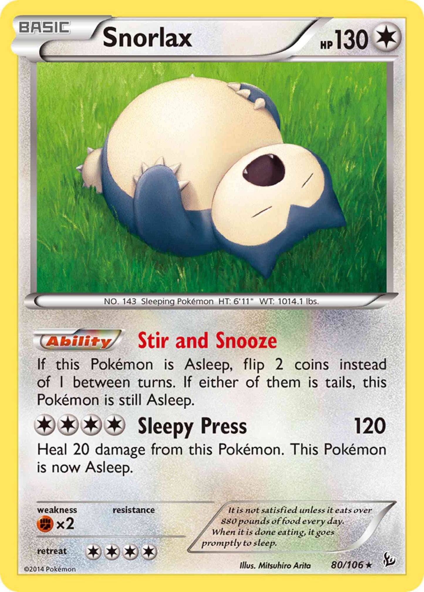 Snorlax - 80/106 - Rare [xy2-80] [Non-Holo]