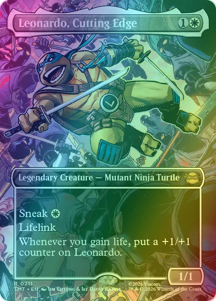 Leonardo, Cutting Edge [211] [Borderless] [Scene] [Teenage Mutant Ninja Turtles] [Foil]