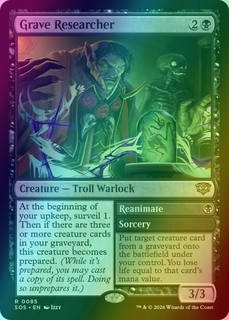 Grave Researcher // Reanimate [85] [Secrets of Strixhaven] [Foil]
