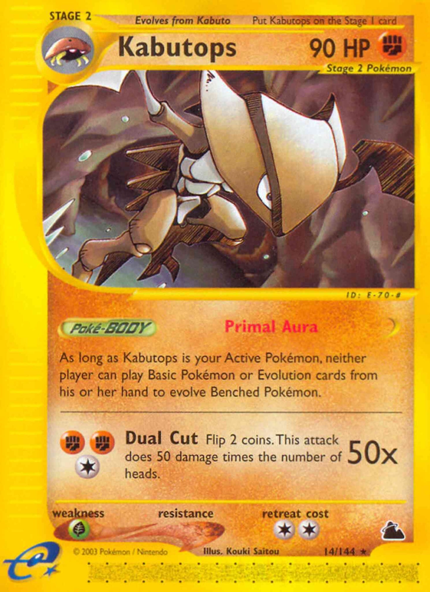 Kabutops - 14/144 - Rare [ecard3-14] [Non-Holo]