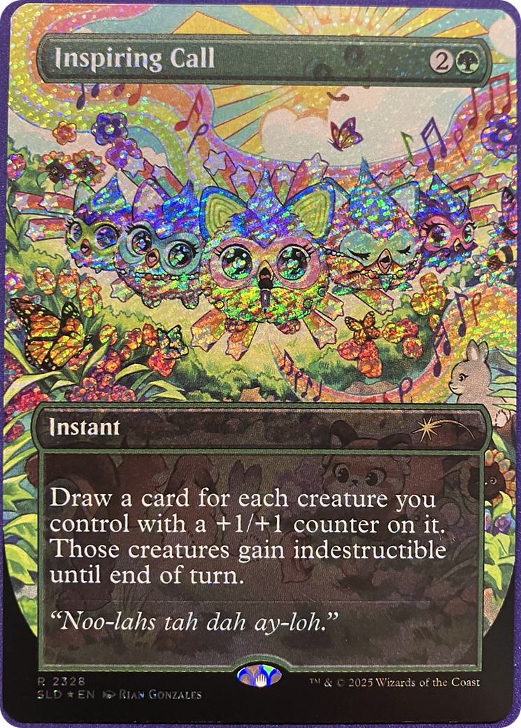 Inspiring Call [2328] [Borderless] [Furby: Doo-ay Noo-lah] [Secret Lair Drop] [Confetti Foil]