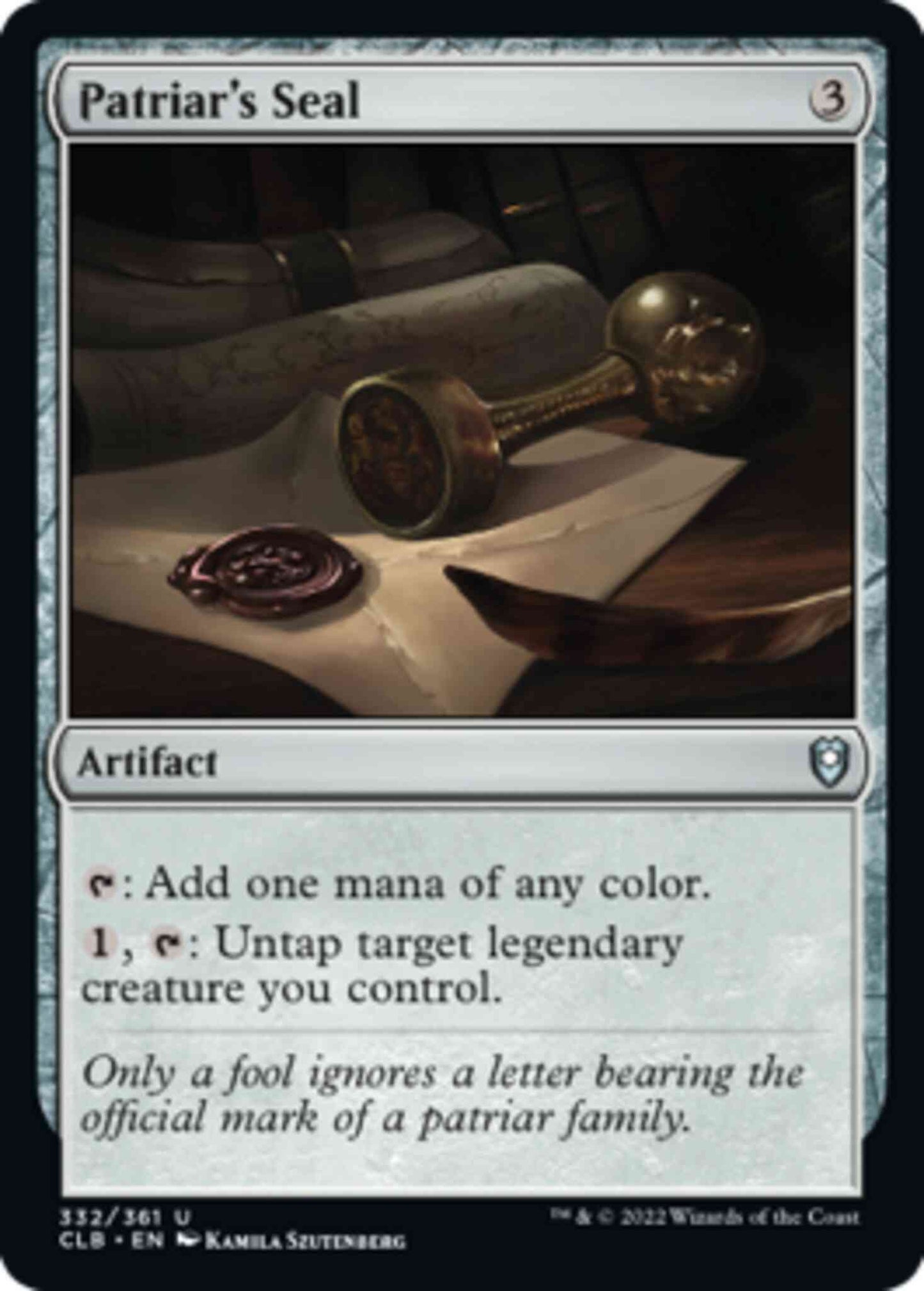 Patriar's Seal [332] [Commander Legends: Battle for Baldur's Gate] [Non-Foil]