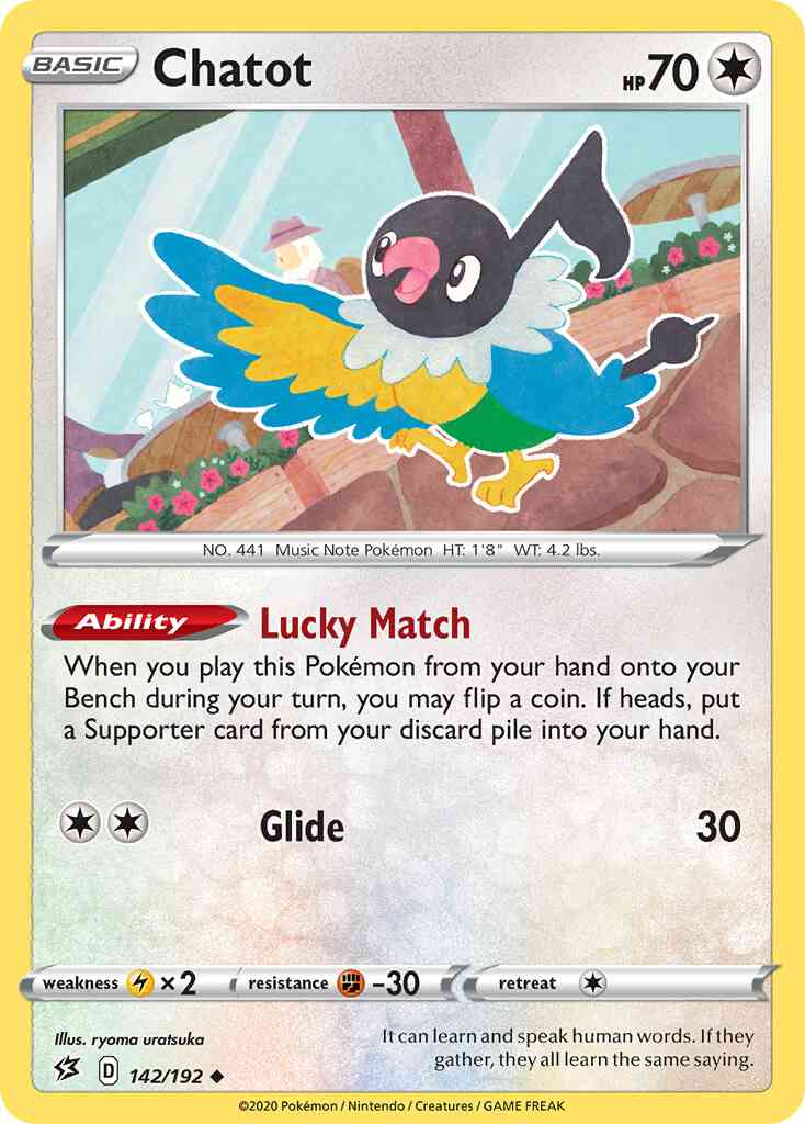Chatot - 142/192 - Uncommon [swsh2-142] [Reverse Holo]