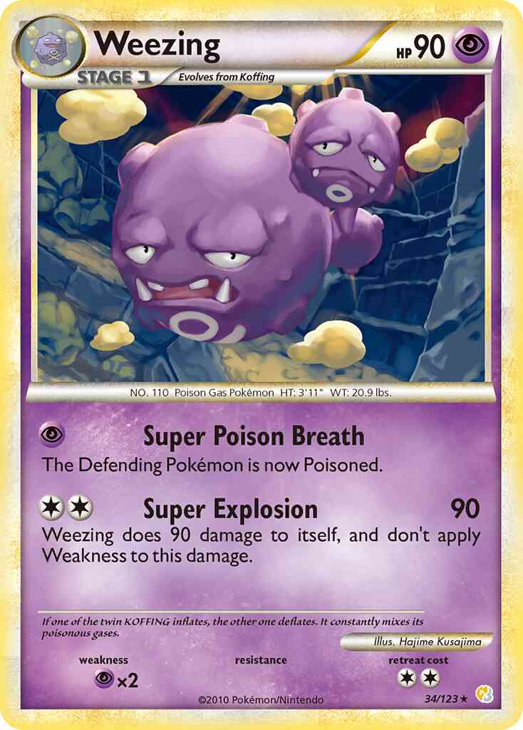 Weezing - 34/123 - Rare [hgss1-34] [Reverse Holo]