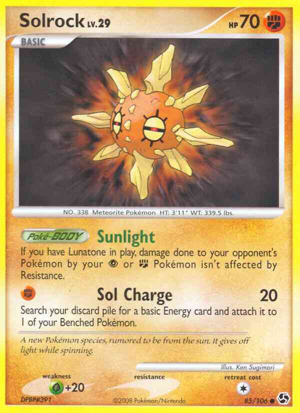 Solrock - 85/106 - Common [dp4-85] [Reverse Holo]