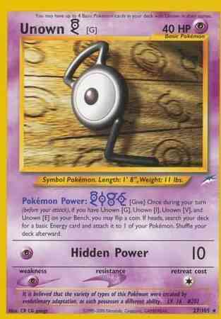 Unown - Unlimited [G] - 27/105 - Rare - Unlimited [neo4U-27] [Non-Holo]
