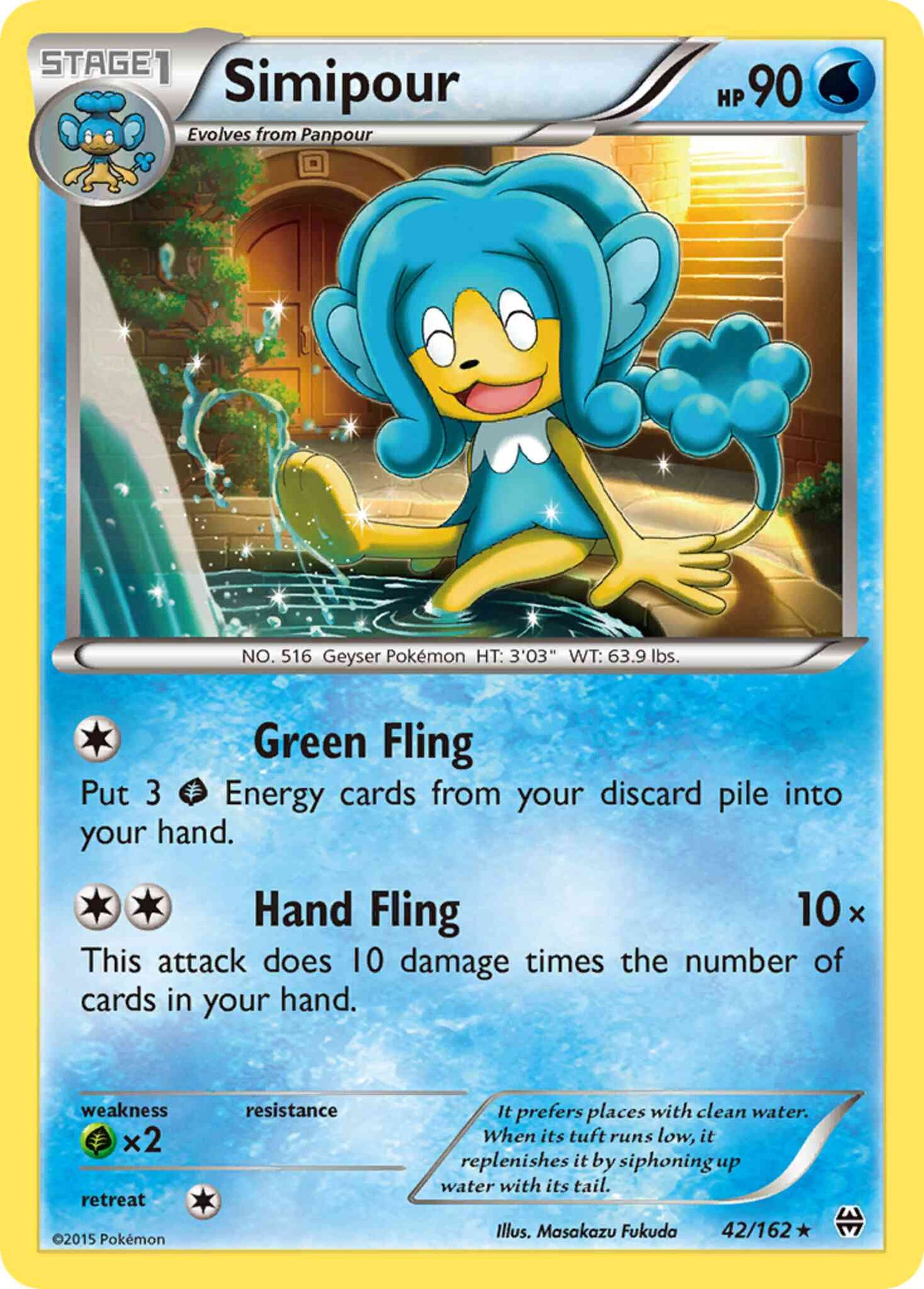 Simipour - 42/162 - Rare [xy8-42] [Non-Holo]