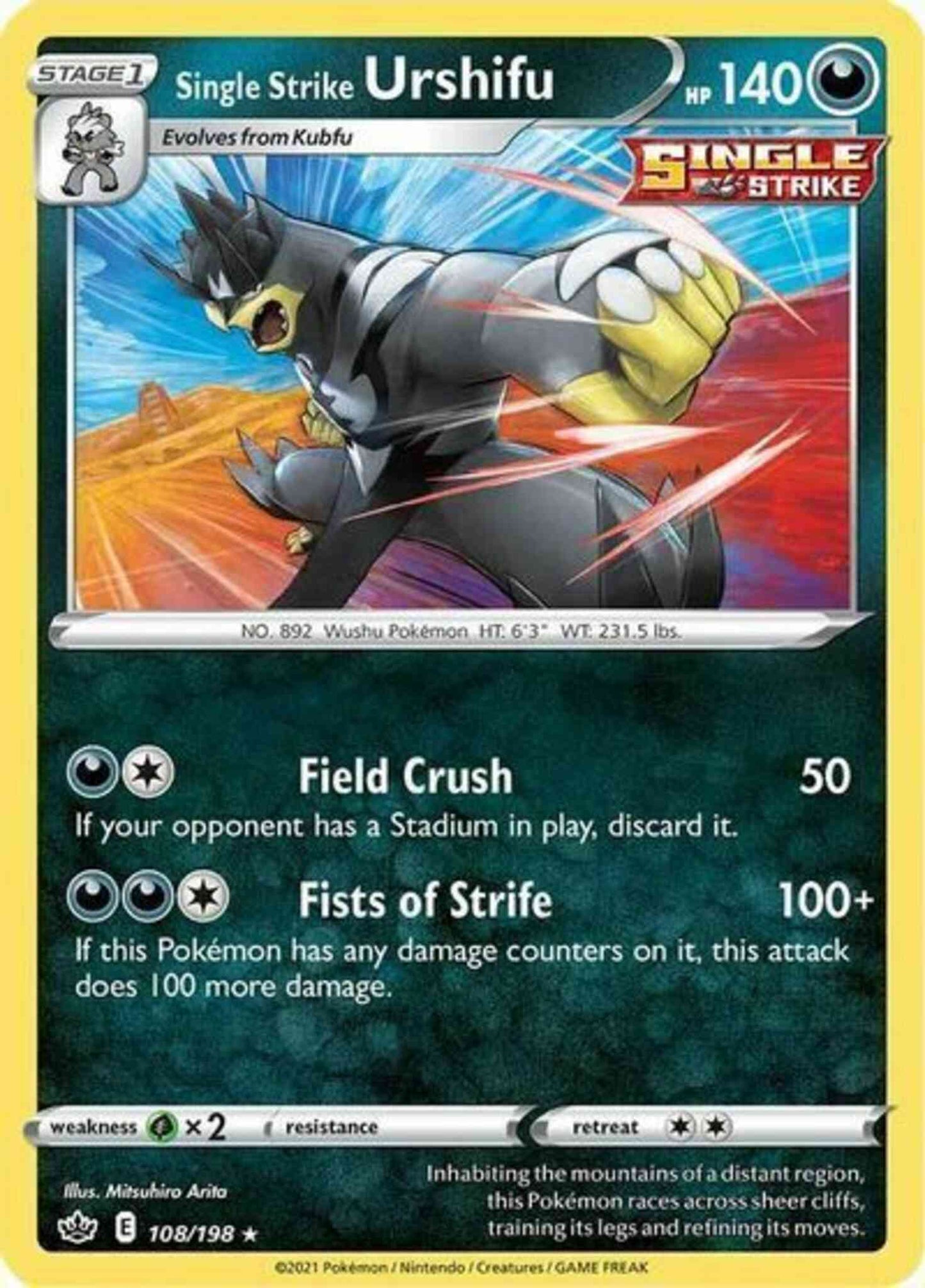 Single Strike Urshifu - 108/198 - Rare Holo [swsh6-108] [Holo]