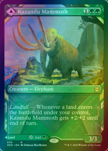 Kazandu Mammoth // Kazandu Valley [305] [Showcase] [Zendikar Rising] [Foil]