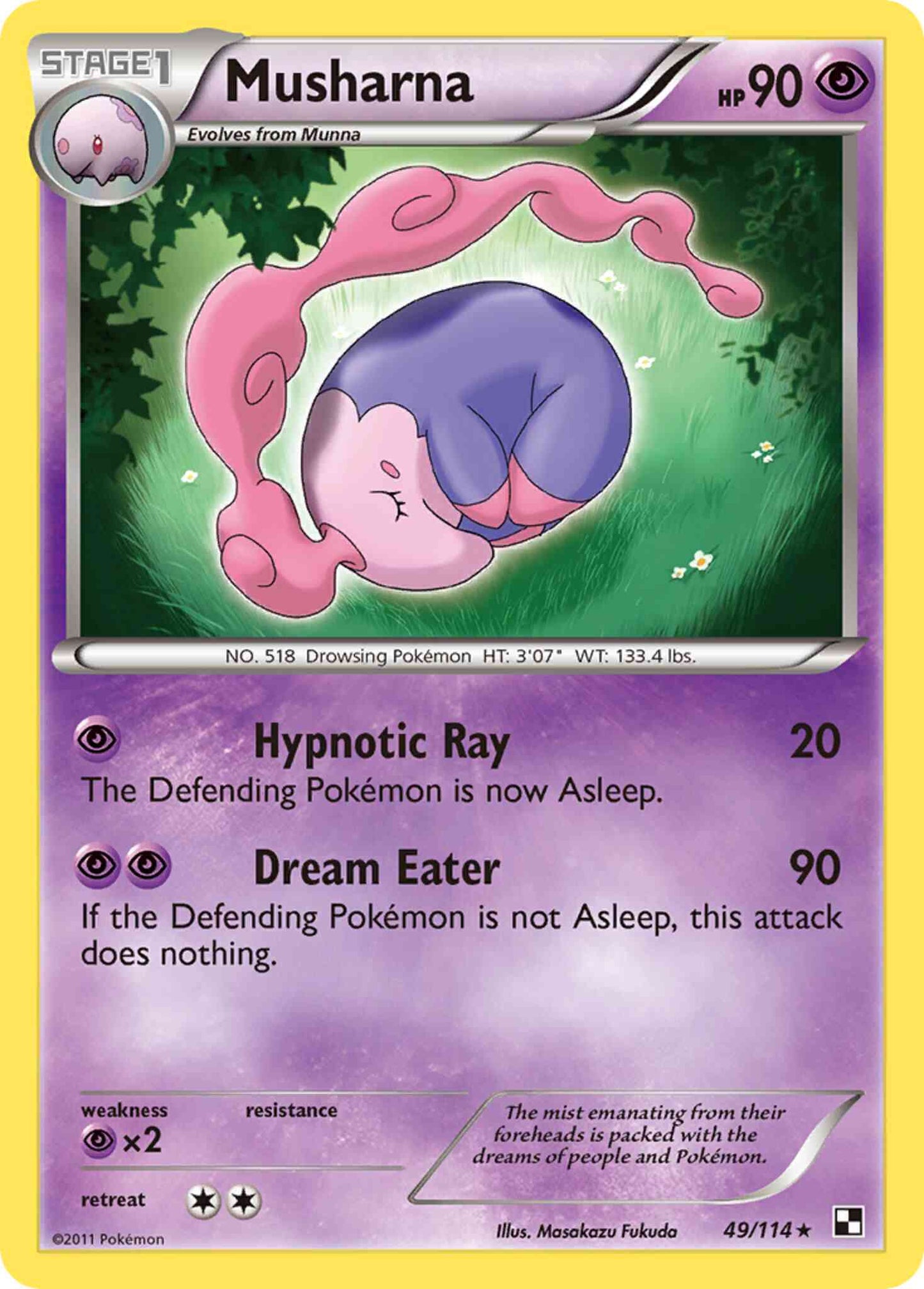 Musharna - 49/114 - Rare [bw1-49] [Reverse Holo]