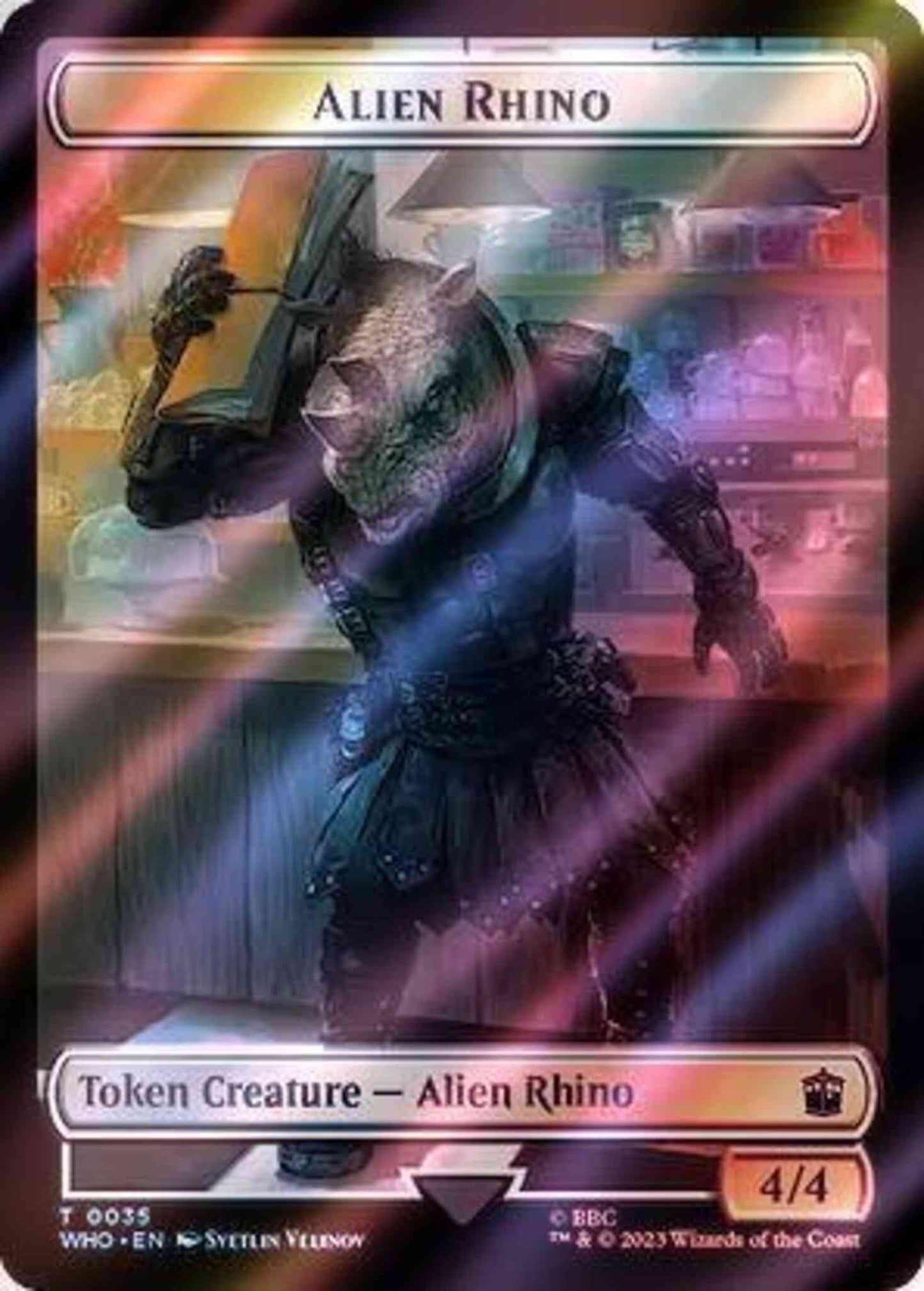 Alien Rhino Token (35) // Treasure Token (60) [Universes Beyond: Doctor Who: Tokens] [Surge Foil]