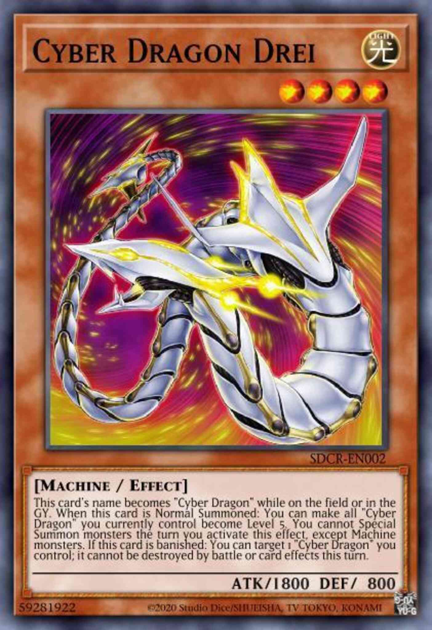 Cyber Dragon Drei - SDCR-EN002 - Super Rare - 1st Edition