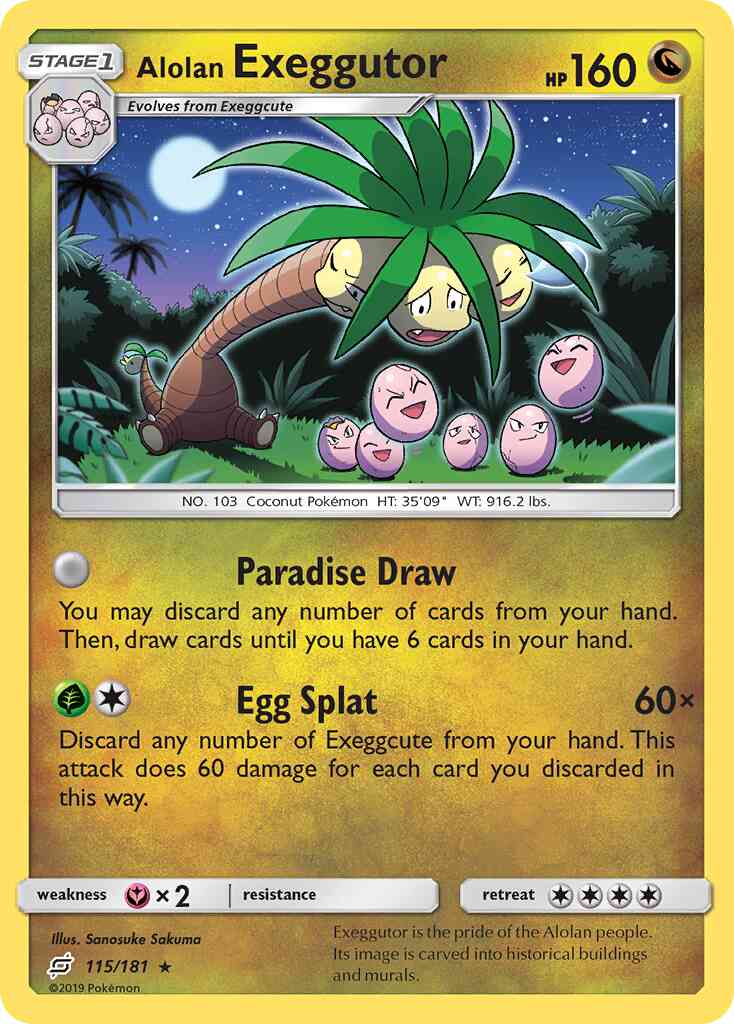 Alolan Exeggutor - 115/181 - Rare [sm9-115] [Non-Holo]