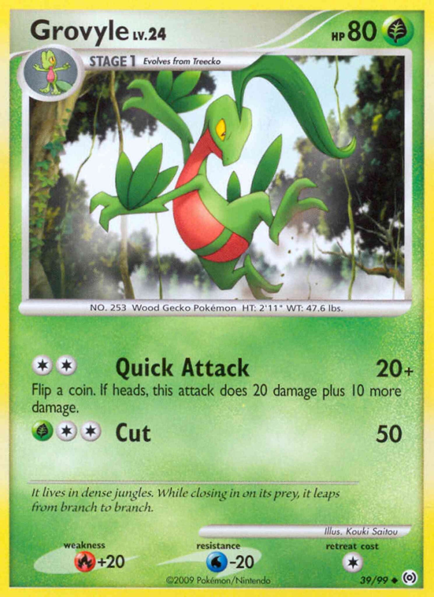 Grovyle - 39/99 - Uncommon [pl4-39] [Non-Holo]