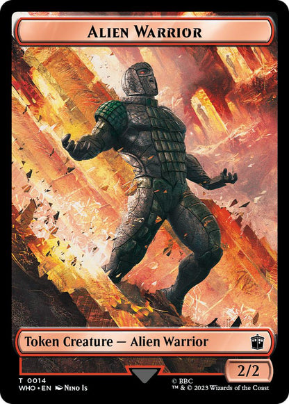 Alien Rhino Token (03) // Alien Warrior Token (14) [Universes Beyond: Doctor Who: Tokens] [Non-Foil]