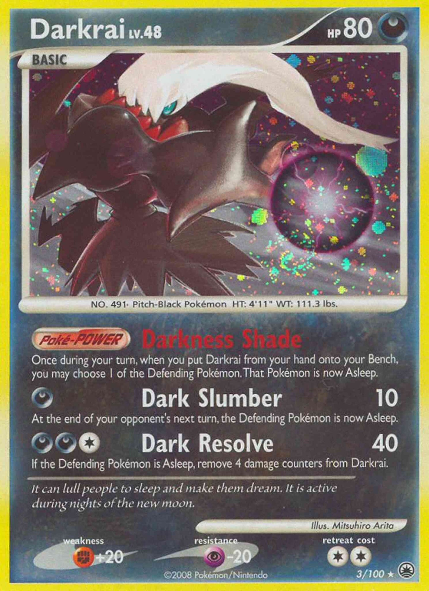 Darkrai - 3/100 - Rare Holo [dp5-3] [Reverse Holo]