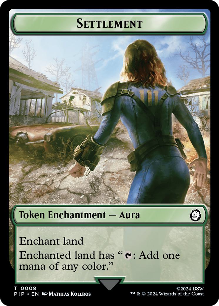 Human Soldier Token (03) // Settlement Token (08) [Fallout: Tokens] [Non-Foil]
