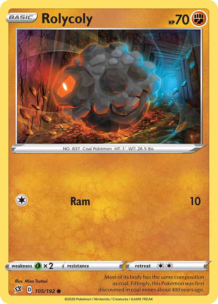 Rolycoly - 105/192 - Common [swsh2-105] [Reverse Holo]