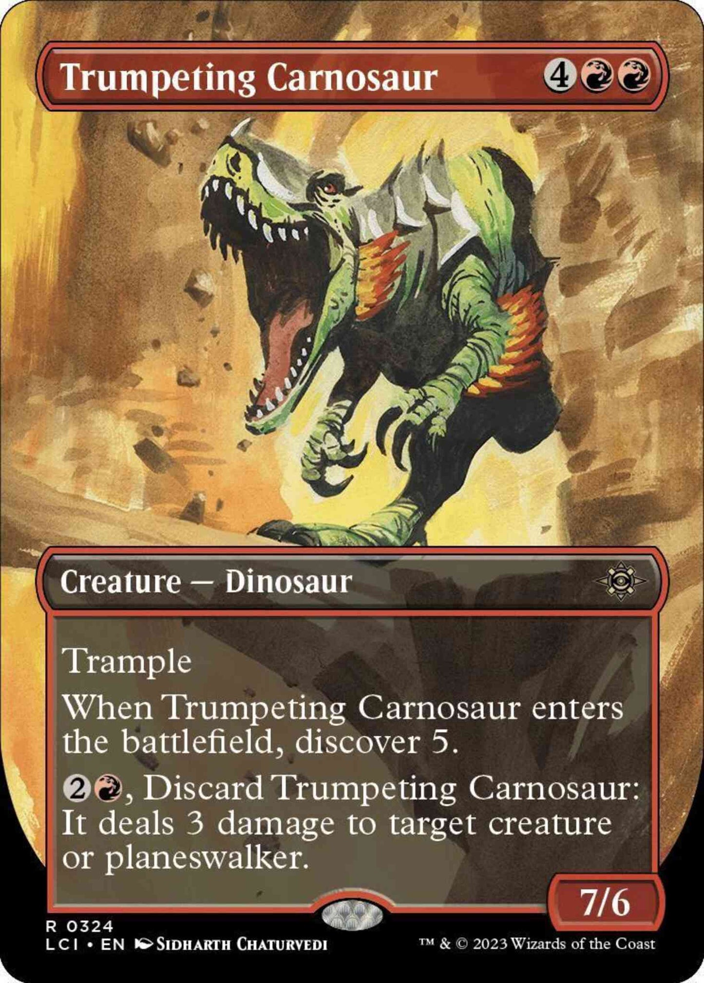 Trumpeting Carnosaur [324] [Borderless] [The Lost Caverns of Ixalan] [Non-Foil]