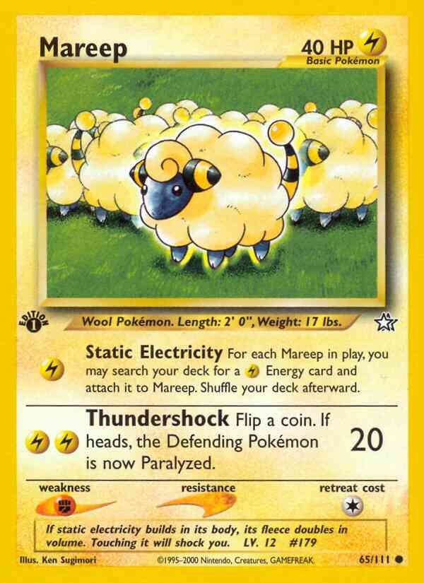 Mareep - 65/111 - Common - 1st Edition [neo1-65] [Non-Holo]