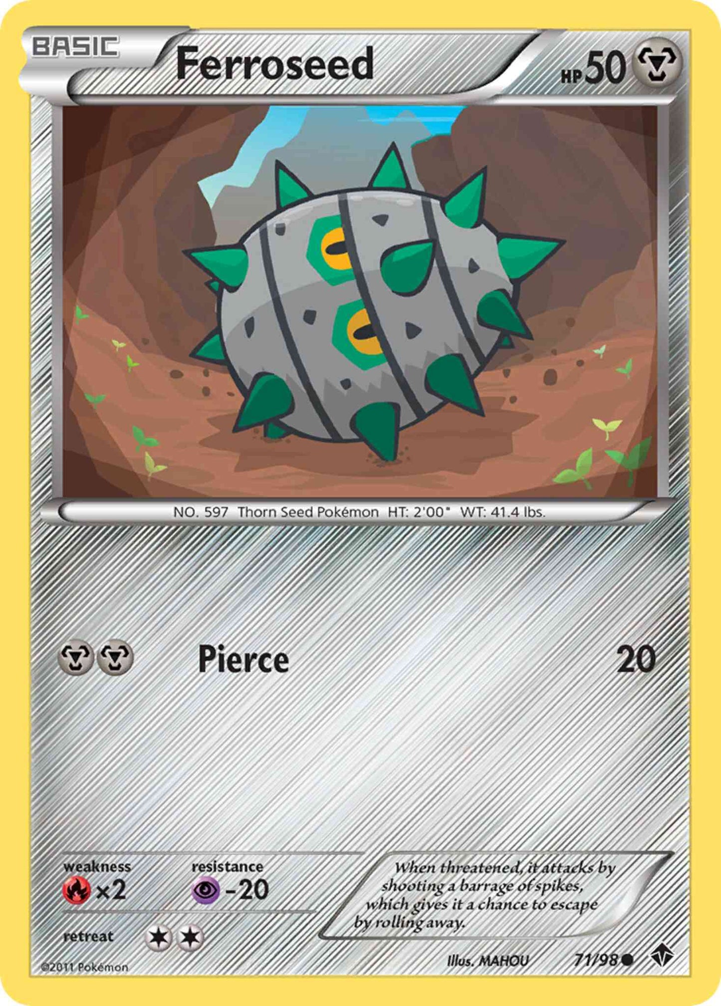 Ferroseed - 71/98 - Common [bw2-71] [Reverse Holo]