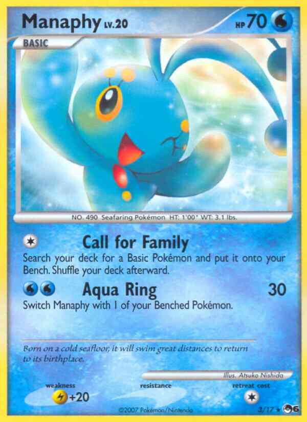 Manaphy - 3/17 - Rare [pop6-3] [Non-Holo]
