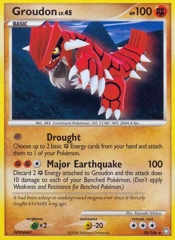 Groudon - 29/146 - Rare [dp6-29] [Non-Holo]