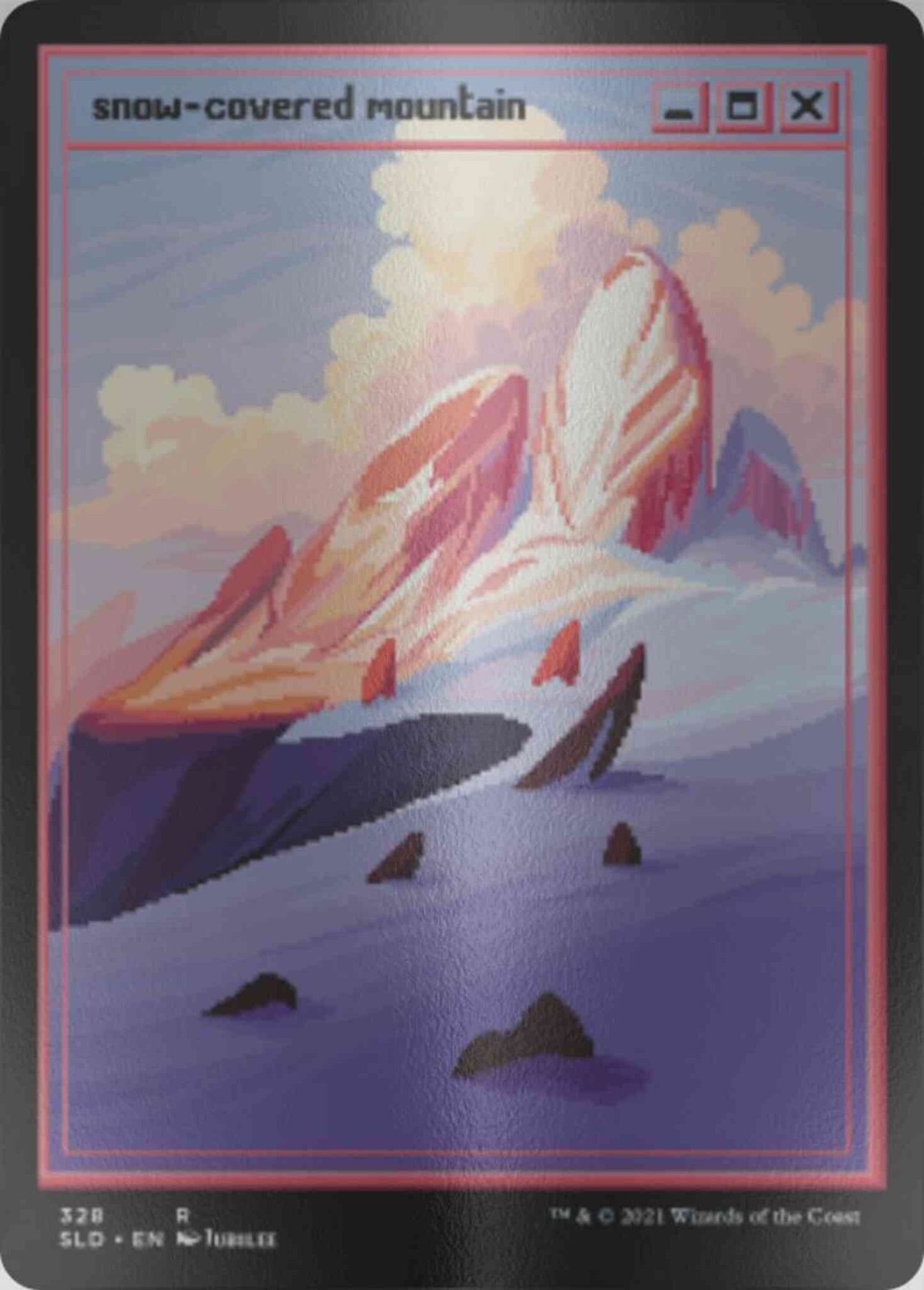 Snow-Covered Mountain [0328] [Full Art] [Pixel] [Secret Lair Drop] [Etched Foil]