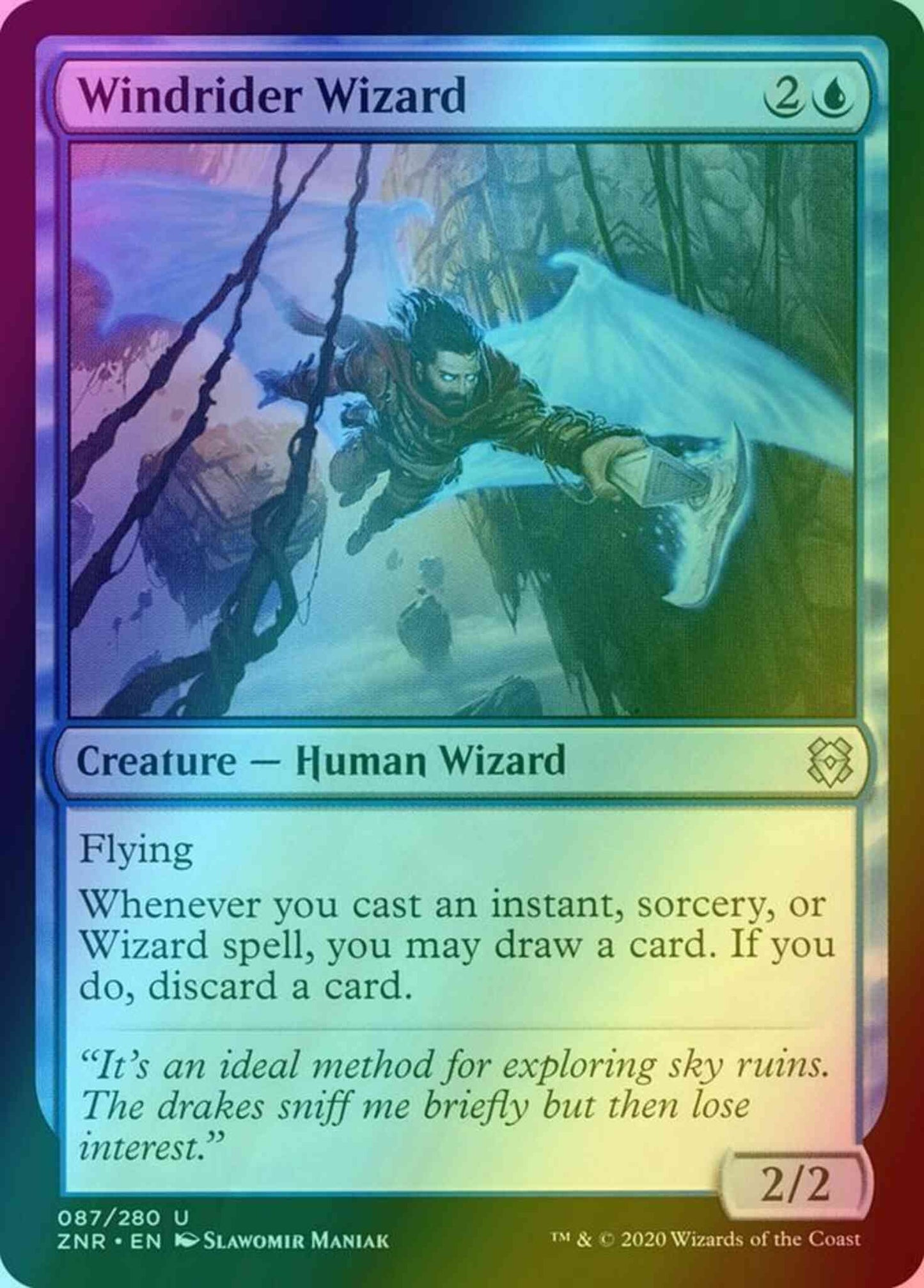 Windrider Wizard [87] [Zendikar Rising] [Foil]